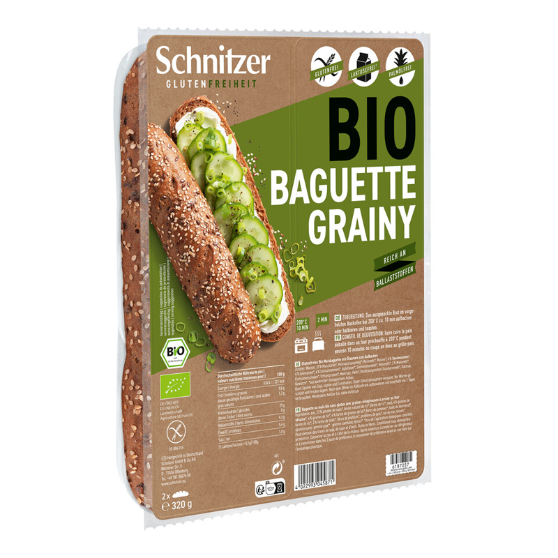 Bezlepková bageta Grainy 2ks bio 360g Schnitzer