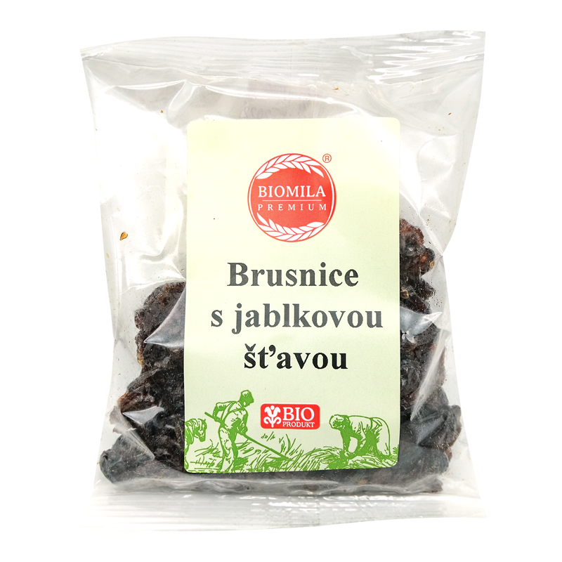 Brusnice s jablkovou šťavou bio 100g Biomila