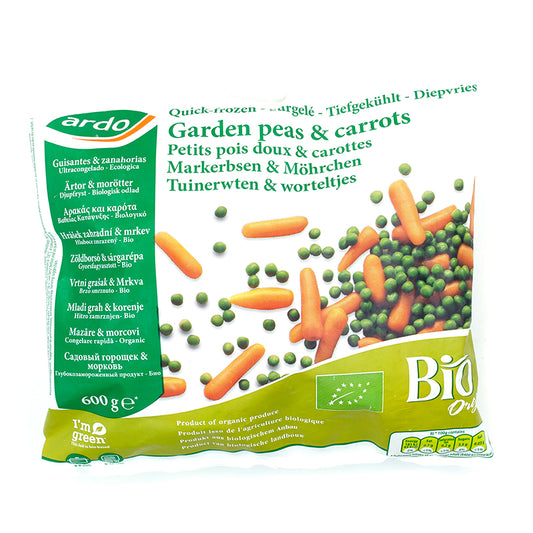 Hrášok, mrkva mrazené bio 600g Ardo