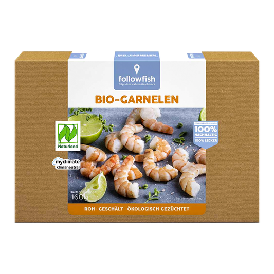 Krevety lúpané mrazené bio 160g Followfish