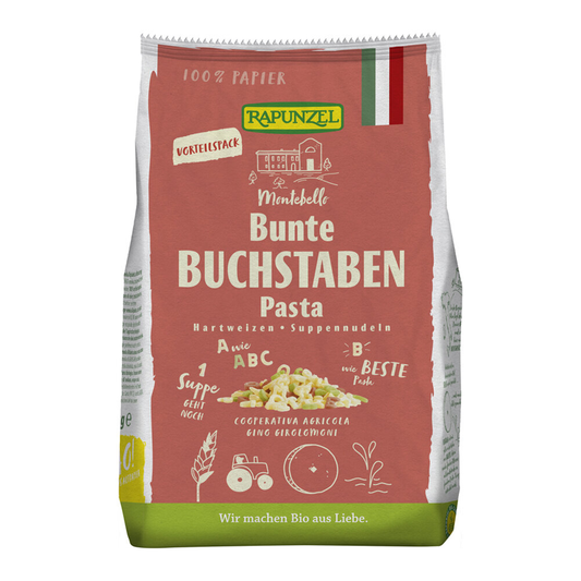 Cestoviny abeceda - farebné písmenká bio 500g Rapunzel