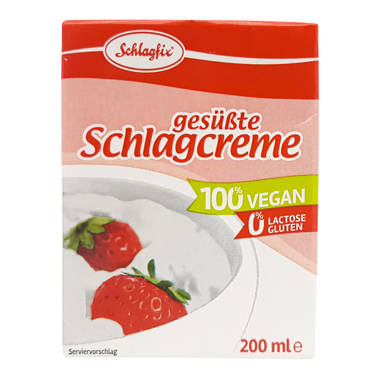 Vegánska alternatíva smotany na šľahanie sladená 200ml Schlagfix