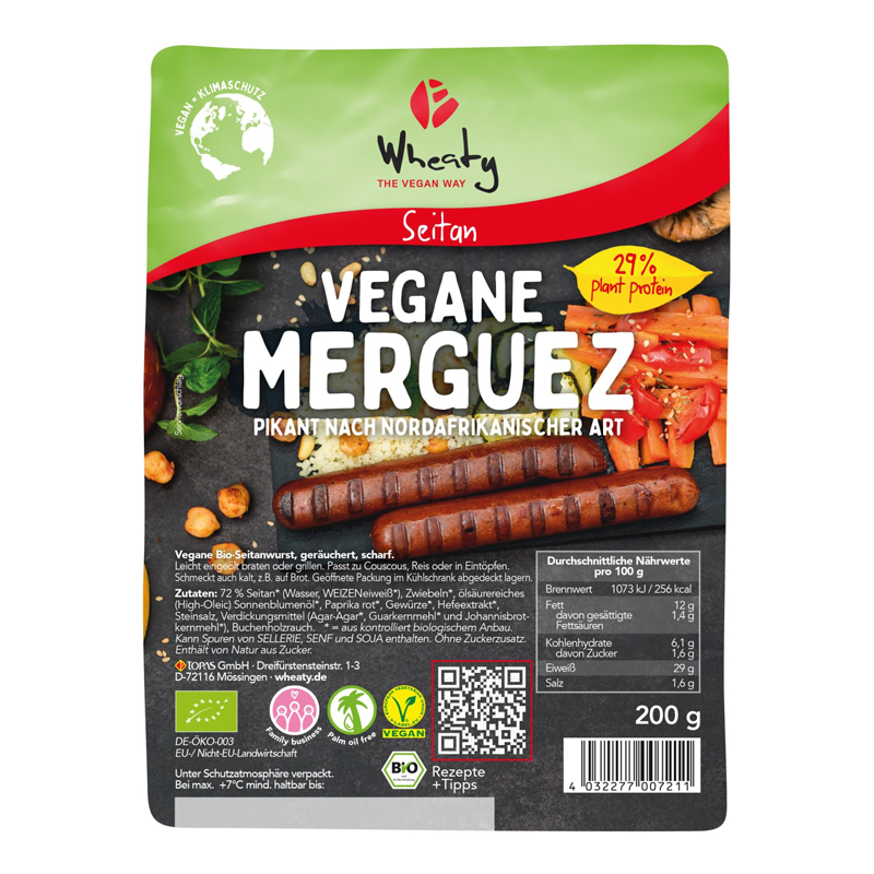 Vegánske párky Merguez bio 200g Wheaty
